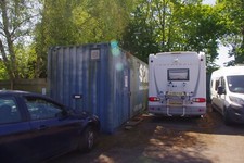 40 foot large shipping container, use as workshop 2 side doors, shelves