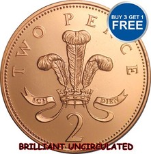 BRILLIANT UNCIRCULATED 2P TWO