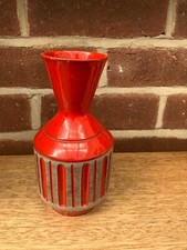 Vintage Italian Pottery Vase Fanciullacci  Red Alla Moda Ceramics Ht 20cm