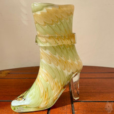 Vintage Art Glass Boot Vase