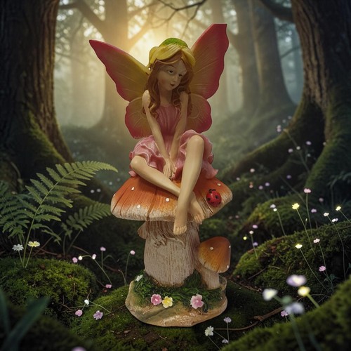 Pixie fairy mushroom ornament - fairy,