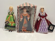 Vintage 1950s Rexard Costume Dolls Set Anne Boleyn Tudor Lady & Miss Austria VGC