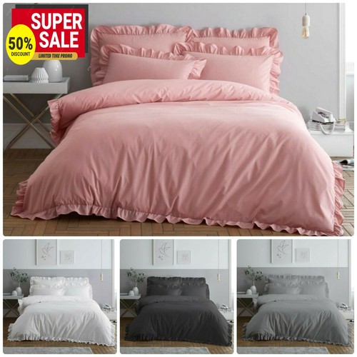 Plain ruffle duvet - duvet, cover