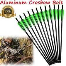 18/20"in Aluminum Crossbow Bolts Hunting Arrow Changeable Tip Half Moon Nock 12X