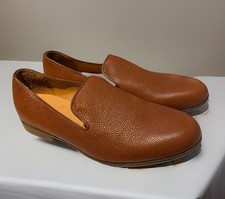 DUKE + DEXTER Smart Grainy Tan Leather Slip On Loafer Shoes Size UK 7/8