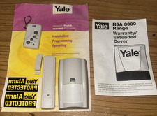 Yale HSA 3000 Door Contact, Remote Key Fob, PIR  Detector, 2 Warning Stickers