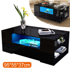 LED Coffee Table Wooden 2