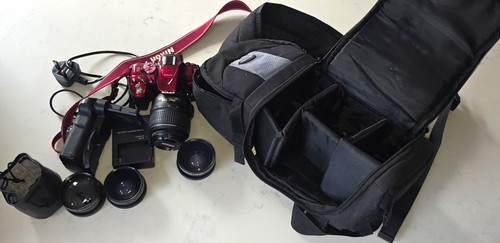 Nikon d3100 dslr - dslr, camera(red)