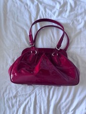 HOBBS RED LEATHER HAND BAG