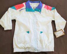 NWT Vintage 80's Current Seen Snap Button Jacket Coat Womens MED White NEW Retro