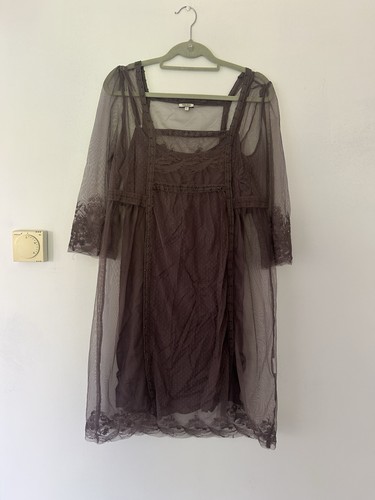 Noa dress sheer mesh - l,