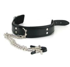 Faux Leather Collar Metal