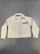 ZARA Women’s Cream Studded Overshirt Jacket – Size M – Cotton – Button Up