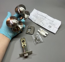 Passage Door Round Ball Knobs Brushed Nickel Interior Keyless Colonial Closet