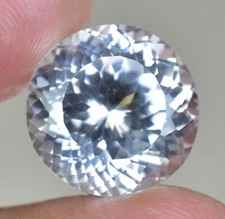 Natural 15.05 Ct White Montana Sapphire Round Cut Certified Rare Loose Gemstone