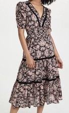 BB Dakota by Steve Madden Boho Next Door Tiered Midi Dress Size small  