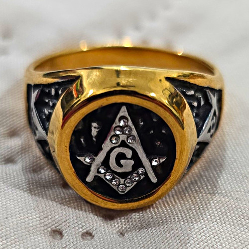 Gold tone freemason - tone,