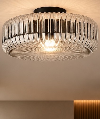 Smoked glass flush ceiling - smoked,