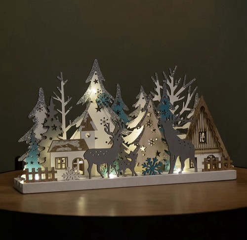 Christmas village scene - scene, light