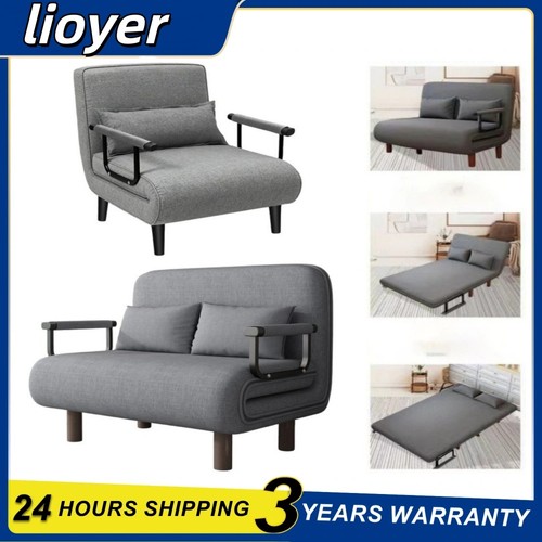 Single double fabric sofa - fabric, bed