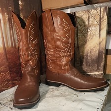 Mens Brown Cowboy Boots Size UK 9