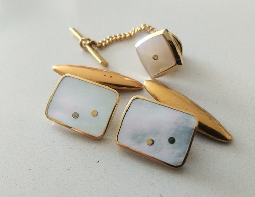Vintage pearly cufflinks - vintage, &