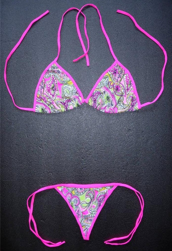 Pink paisley bikini set - paisley,