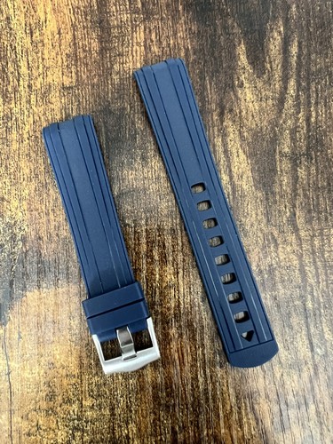 Blue rubber curved watch - rubber,