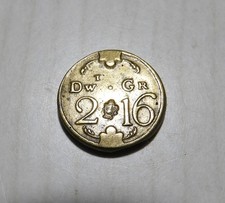 Brass Two Guinea coin weight 2dw 16gr