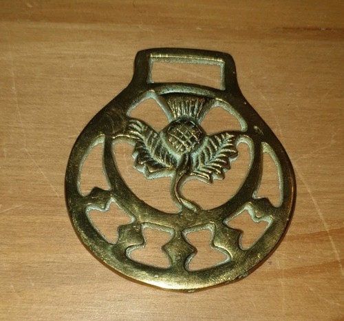 Vintage thistle horse brass - vintage,