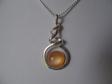 Bespoke 925 Sterling Silver And Pink Moodstone Pendant