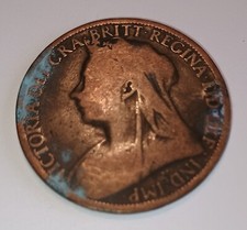 1899 Victoria One Penny, RARE