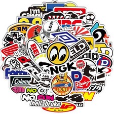 50Pcs Japan JDM Racing Car Stickers Car Decor PVC Motorcycle Motocross Helmet