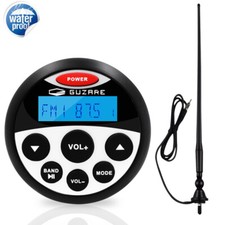 Marine Bluetooth Stereo Receiver Boat Radio USB AUX MP3 Player + FM AM Antenna