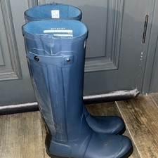 Rare Teal Blue Hunter Tall Full Zip Wellington Boots Wellies