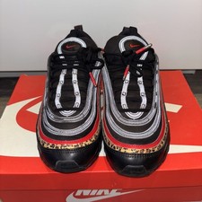 Nike Air Max 97 Trainers - Black/Red/Leopard Print - Size UK 5 EU 38.5 - Used