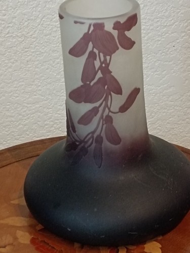 Frosted vase emile galle nancy - frosted,