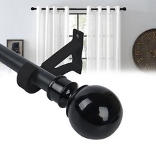 Curtain Pole for Eyelet Curtains Extendable Curtain Rod with Brackets Finials