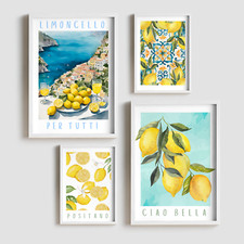 Lemon Print Wall Art, Fruit