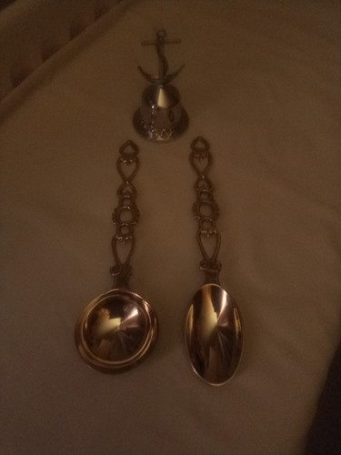 Vintage brass spoons bell - brass,
