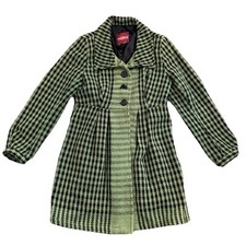 Nomads Women's Coat Jacket Green Check Size Medium Cotton Button Up Fair Trade