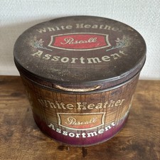 Large Vintage Tin White Heather Pascall Assortment Chocolate Sweet Tin Empty