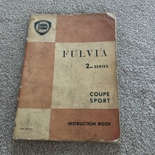 Lancia Fulvia 2nd Series Coupe Sport Instruction Book