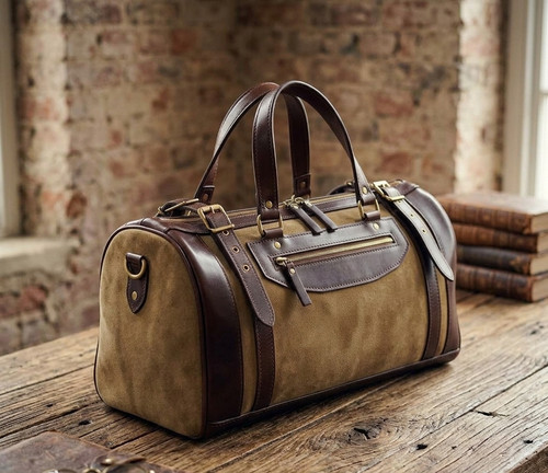 Cowhide leather duffel bag - cowhide, |