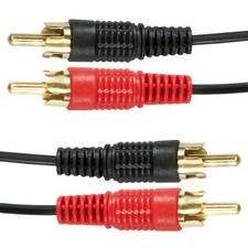 2 x RCA TWIN PHONO CABLE Male Speaker Amp Hi-Fi Stereo Audio Lead GOLD 1.2m Long
