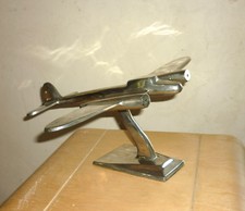 Vintage AIRPLANE Art Deco Bronze CHROME PLANE Brass Chrome Mid Century *