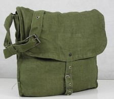 Genuine Surplus Bulgarian Army Side Bag Lightweight LINEN Vintage Gas Mask (3354