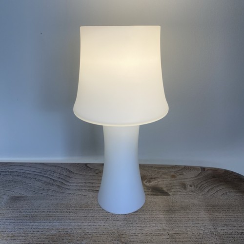 Vintage white glass table lamp - vintage,