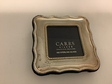 CARRS SQUARE SOLID SILVER PLAIN - ORNATE PHOTOGRAPH FRAME PHOTO 2” x 2” USED