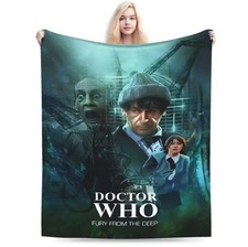 Doctor Who '2nd Doctor' Themed Print Flannel Throw Blanket 150x130cm Polyester